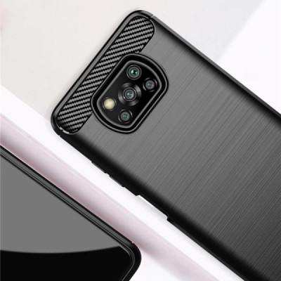 Husa pentru Xiaomi Poco X3 / Poco X3 NFC / Poco X3 Pro - Techsuit Carbon Silicone - Black - 2