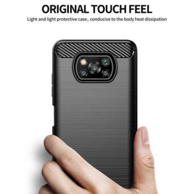 Husa pentru Xiaomi Poco X3 / Poco X3 NFC / Poco X3 Pro - Techsuit Carbon Silicone - Black - 4