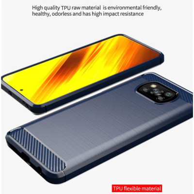 Husa pentru Xiaomi Poco X3 / Poco X3 NFC / Poco X3 Pro - Techsuit Carbon Silicone - Black - 6