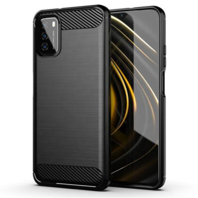 Husa pentru Xiaomi Poco M3 - Techsuit Carbon Silicone - Black - 1