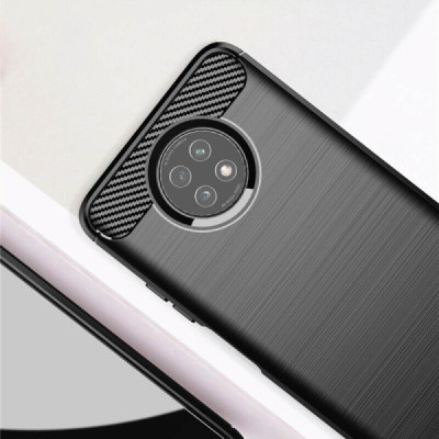 Husa pentru Xiaomi Redmi Note 9T 5G - Techsuit Carbon Silicone - Black - 5