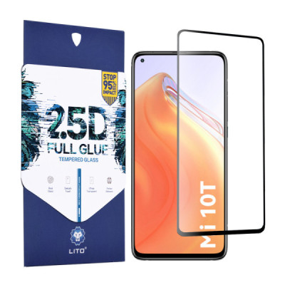Folie pentru Xiaomi Mi 10T 5G / Mi 10T Pro 5G - Lito 2.5D FullGlue Glass - Black - 1