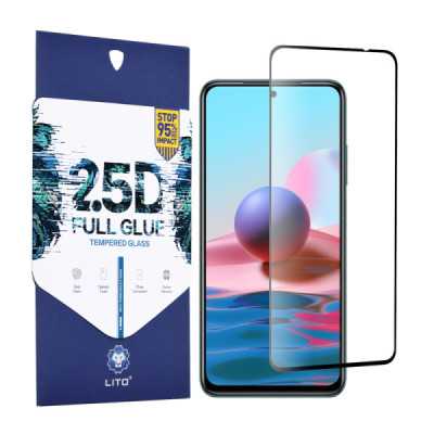 Folie pentru Xiaomi Redmi Note 10 4G / Note 10S / Poco M5s - Lito 2.5D FullGlue Glass - Black - 1