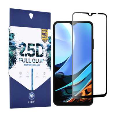 Folie pentru Xiaomi Poco M3 / Redmi 9 Power / Redmi 9T - Lito 2.5D FullGlue Glass - Black - 1