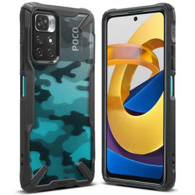 Husa pentru Xiaomi Poco M4 Pro 5G - Ringke Fusion X Design - Camo Black - 1