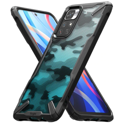 Husa pentru Xiaomi Poco M4 Pro 5G - Ringke Fusion X Design - Camo Black - 2