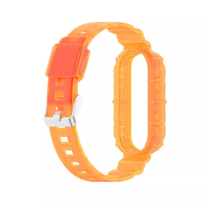 Curea pentru Xiaomi Mi Band 5 / 5 NFC / 6 / 6 NFC / Amazfit Band 5 - Techsuit Watchband (W017) - Orange - 1