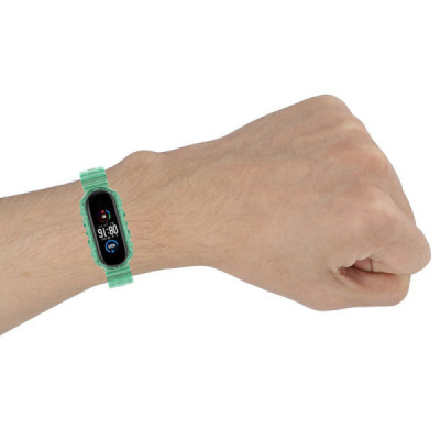 Curea pentru Xiaomi Mi Band 5 / 5 NFC / 6 / 6 NFC / Amazfit Band 5 - Techsuit Watchband (W017) - Orange - 4