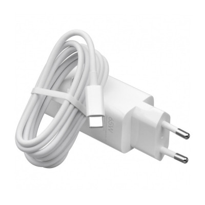 Incarcatoare si cabluri de date GaN Fast Charging 65W cu Cablu Type-C la Type-C - Xiaomi Mi (AD652GEU) - White (Blister Packing)