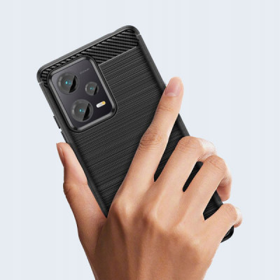 Husa pentru Xiaomi Redmi Note 12 5G / Poco X5 - Techsuit Carbon Silicone - Black - 3