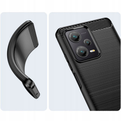 Husa pentru Xiaomi Redmi Note 12 5G / Poco X5 - Techsuit Carbon Silicone - Black - 5