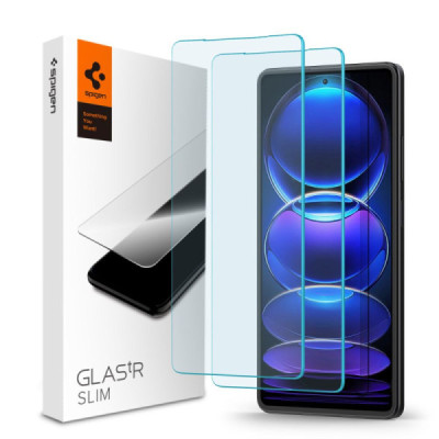 Folie pentru Xiaomi Redmi Note 12 Pro 5G / 12 Pro+ / Poco X5 Pro (set 2) - Spigen Glas.tR Slim - Clear - 1