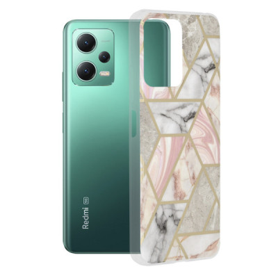 Husa pentru Xiaomi Redmi Note 12 5G / Poco X5 - Techsuit Marble Series - Pink Hex - 1