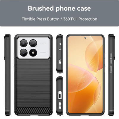 Husa pentru Xiaomi Poco X6 Pro - Techsuit Carbon Silicone - Black - 2