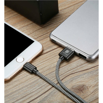 Cablu de date Dux Ducis K-One USB la Lightning Quick Charge, 3m, 2.1A, alb-negru - 9