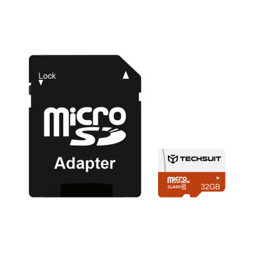 Techsuit - Card de memorie de mare viteză, SDHC, 32 GB, clasa 10 cu adaptor - 2