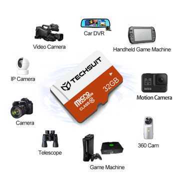 Techsuit - Card de memorie de mare viteză, SDHC, 32 GB, clasa 10 cu adaptor - 4