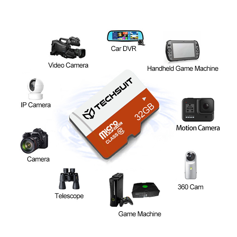 Techsuit - Card de memorie de mare viteză, SDHC, 32 GB, clasa 10 cu adaptor - 4