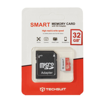 Techsuit - Card de memorie de mare viteză, SDHC, 32 GB, clasa 10 cu adaptor - 5
