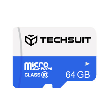 Techsuit - Card de memorie de mare viteză, SDHC, 64 GB, clasa 10 cu adaptor - 2