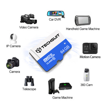 Techsuit - Card de memorie de mare viteză, SDHC, 64 GB, clasa 10 cu adaptor - 4