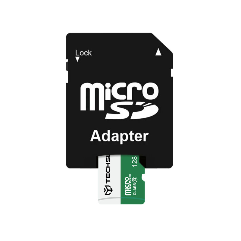 Techsuit - Card de memorie de mare viteză, SDHC, 128 GB, clasa 10 cu adaptor - 3
