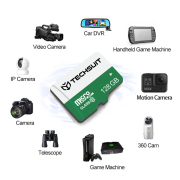 Techsuit - Card de memorie de mare viteză, SDHC, 128 GB, clasa 10 cu adaptor - 4