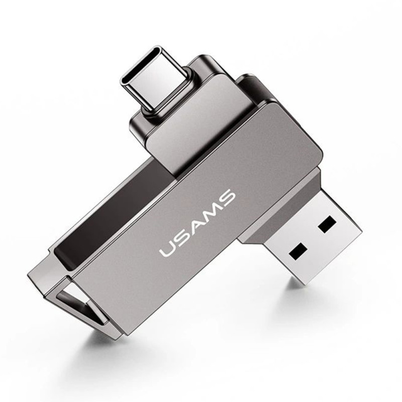 Memorie portabila, Usams Type-C + USB 3.0, 32Gb - Gri Metalic - 7