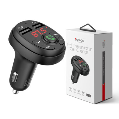 Incarcator auto Yesido Y36, modulator FM,Bluetooth 5.0, dual USB, afisaj LED, 2.1A, negru - 9