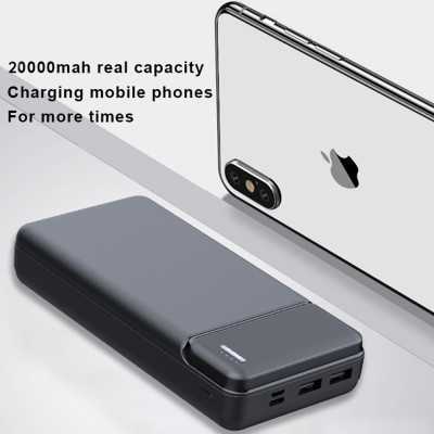 Techsuit - Power Bank Dual USB (PB-N2) - cu semne LED pentru starea de alimentare, 20000 mAh - negru - 5