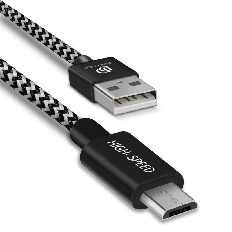 Cablu de date Dux Ducis K-One USB la Micro-USB, 3m, 2.1A, alb-negru - 2
