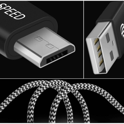 Cablu de date Dux Ducis K-One USB la Micro-USB, 3m, 2.1A, alb-negru - 7