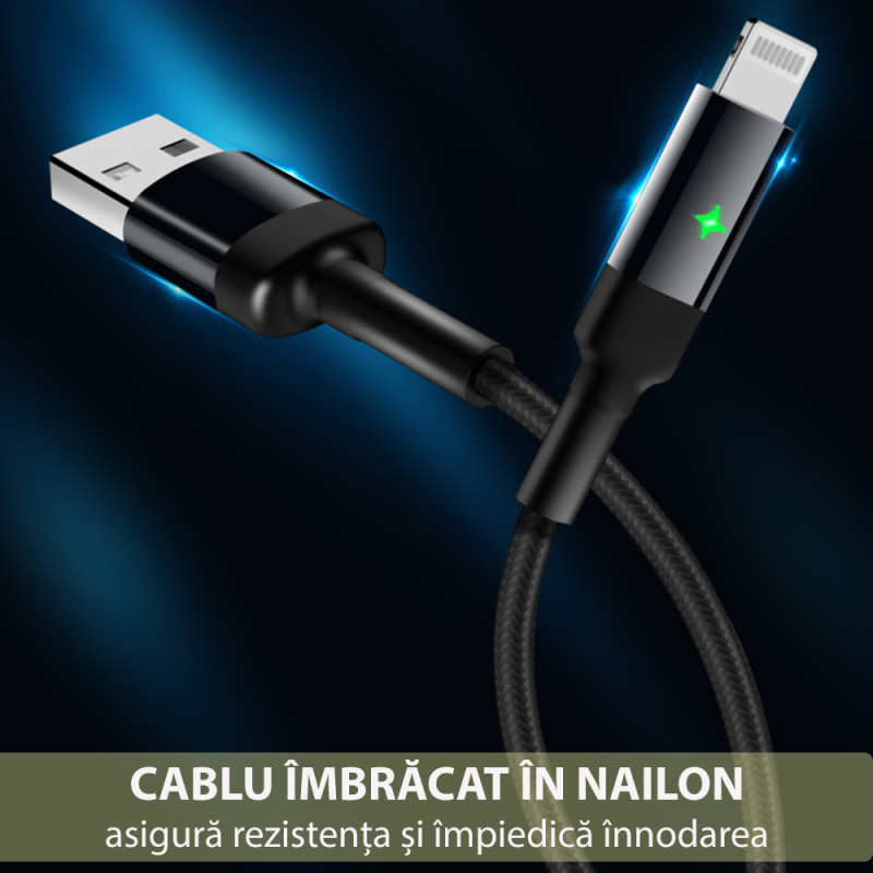 Cablu de date USB la Type-C Yesido CA28, 2.4A, 1.2m, negru - 3