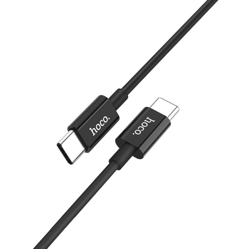 Hoco - Cablu de date Skilled (X23) - USB Type-C la USB Type-C, 15W, 3A, 1,0 m - Negru - 1