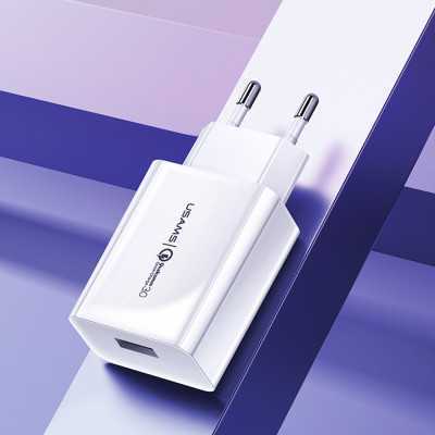 Incarcator retea Usams US-CC083 T22 USB, Quick Charge 3, 18W, Alb - 2