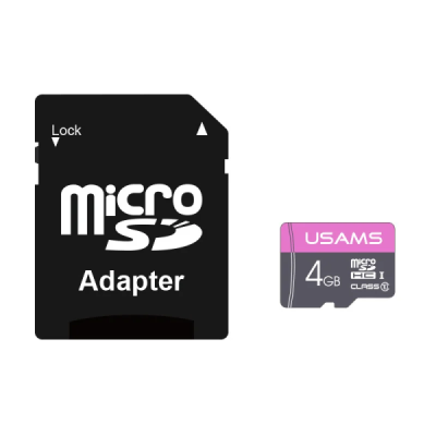 Card de Memorie TF 4GB + Adaptor - Usams High Speed (US-ZB115) - Black - 1