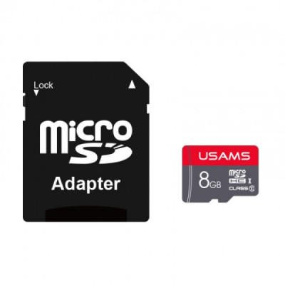 Card de Memorie TF 8GB + Adaptor - Usams High Speed (US-ZB116) - Black - 1
