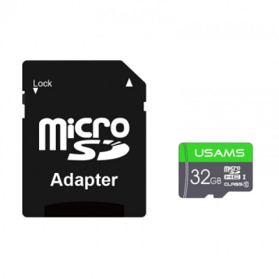 Card de Memorie TF 32GB + Adaptor - USAMS High Speed (US-ZB118) - Black - 1