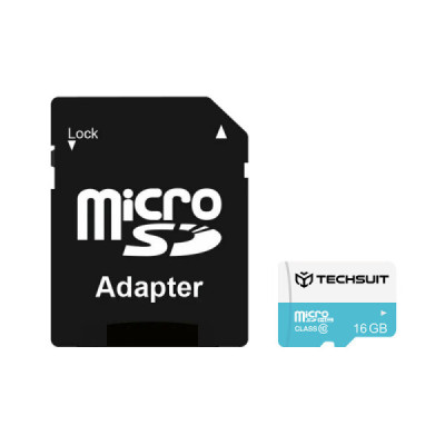 Card de Memorie MicroSDHC 16GB + Adaptor - Techsuit - Black - 1