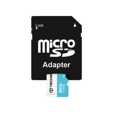 Card de Memorie MicroSDHC 16GB + Adaptor - Techsuit - Black - 4