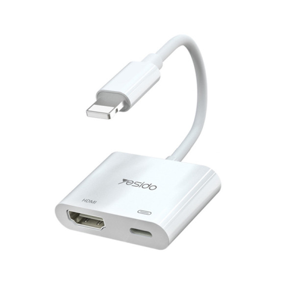 Cablu Adaptor Lightning la HDMI, Lightning - Yesido (HM06) - White