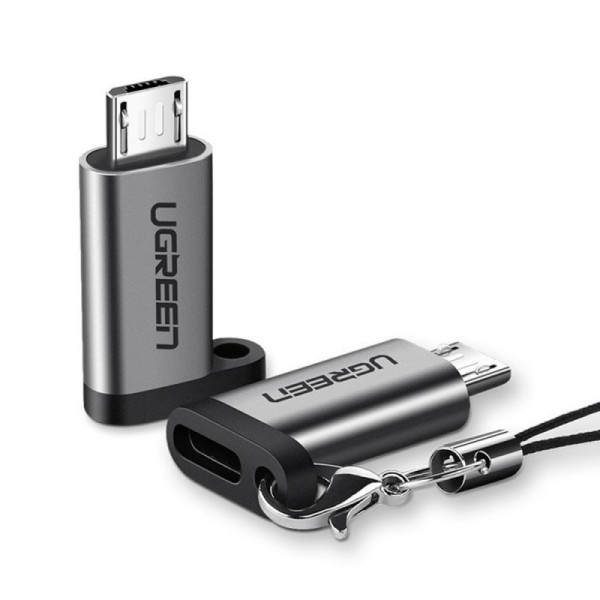 Adaptor Micro-USB la Type-C,  FCP, QC 2.0, 480Mbps - Ugreen (50590)  - Gray