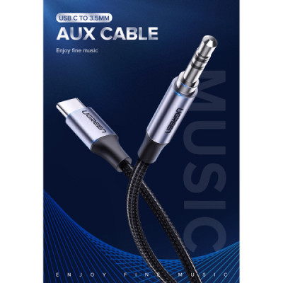 Cablu Audio Adaptor Type-C la Jack 1m - Ugreen (30633) - Deep Gray - 5