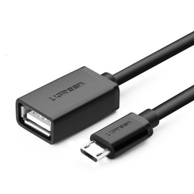 Adaptor USB to Micro-USB 480Mbps, 15cm - Ugreen (10396) - Black - 3