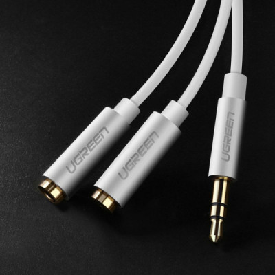 Cablu Audio Adaptor Jack la 2x Jack 20cm - Ugreen (10532) - Black - 3