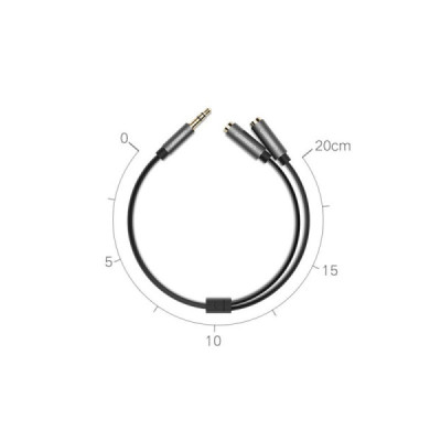 Cablu Audio Adaptor Jack la 2x Jack 20cm - Ugreen (10532) - Black - 6