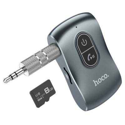 Adaptor Bluetooth Auxiliar Jack - Hoco Tour Car (E73) - Metal Gray - 4