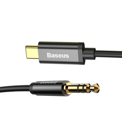 Cablu Audio Adaptor Type-C la Jack 3.5mm, 1.2m - Baseus M01 (CAM01-01) - Black - 3