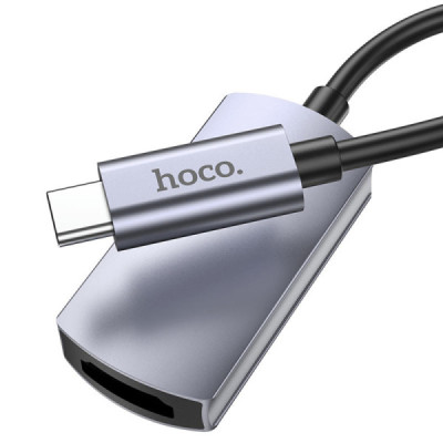 Adaptor OTG Type-C la HDMI, 4K@30Hz 3840*2160P - Hoco Presage (UA20) - Metal Gray - 4