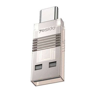 Cititor de Carduri TF, USB, Type-C, 480Mbps - Yesido (GS21) - Transparent - 1
